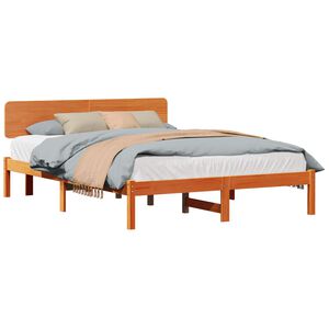 vidaXL Bedframe Wasbruin 160 x 200 cm Massief grenenhout