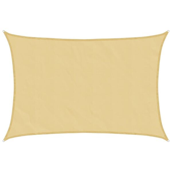 vidaXL Zonnezeil 6x4 m 100% polyester oxford zandkleurig