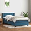 vidaXL Boxspring met matras fluweel donkerblauw 80x210 cm