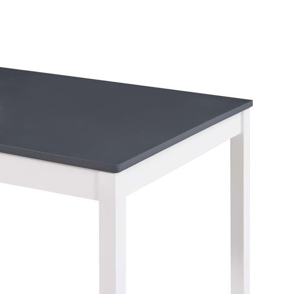 vidaXL Eettafel 180x90x73 cm grenenhout wit en grijs