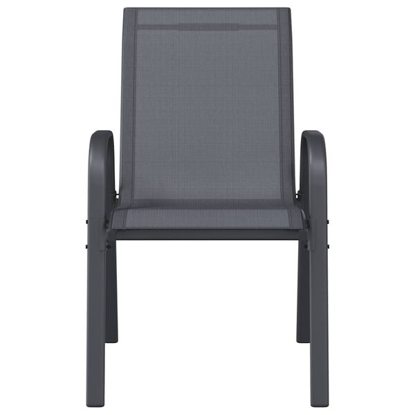 vidaXL Tuinstoelen stapelbaar 6 st textileen stof grijs