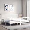 vidaXL Bedframe met hoofdbord massief hout wit