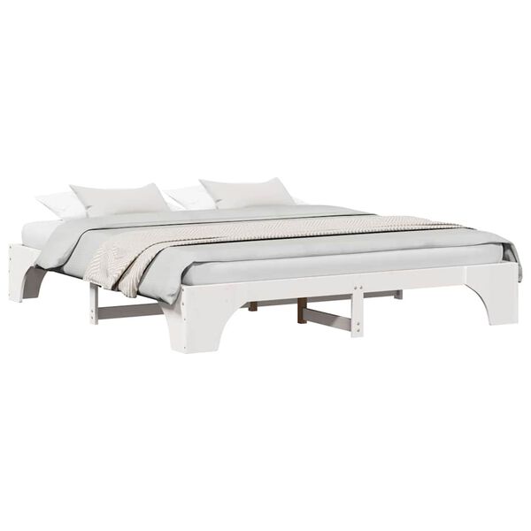 vidaXL Bedframe Wit 180 x 200 cm Massief grenenhout