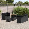 vidaXL Tuin Sofa Set met kussen 8 pcs Zwart poly rattan