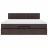 vidaXL Ottoman bed met matras 160x200cm stof donkerbruin