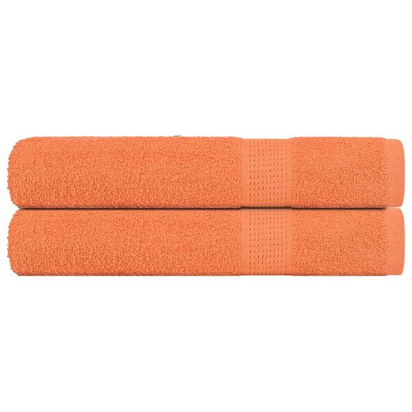 vidaXL Handdoeken 2 st 100x200 cm 360 g/m&sup2; 100% katoen oranje