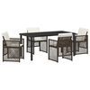 vidaXL Tuin eettafelset 5 pcs Bruin poly rattan