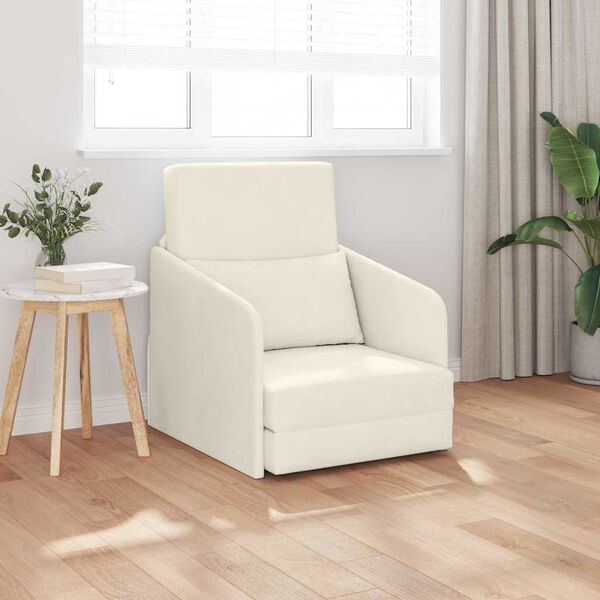 vidaXL Slaapbank Crème 65 x 80 x 83 cm Fluweel