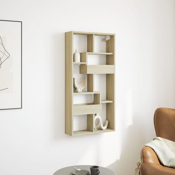 vidaXL Wandkast 50x15x100 cm bewerkt hout sonoma eikenkleurig