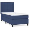 vidaXL Boxspring met matras stof blauw 90x200 cm