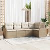 vidaXL Tuin Sofa Set met opslag 5 pcs Beige poly rattan
