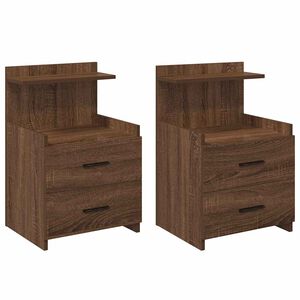 vidaXL Nachtkastjes 2 st met 2 lades bruin eikenkleurig 40x36,5x62 cm