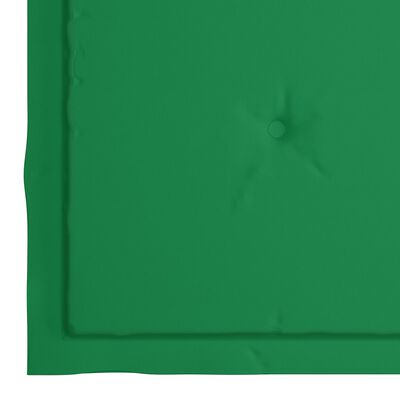 vidaXL Eetkamerstoelen 6 st met groene kussens massief teakhout