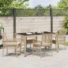 vidaXL Tuin eettafelset 5 pcs Beige poly rattan