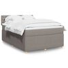 vidaXL Boxspring met matras stof taupe 140x190 cm