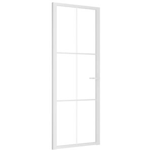 vidaXL Glazen deur 76 x 201,5 cm Aluminium Wit en Transparant