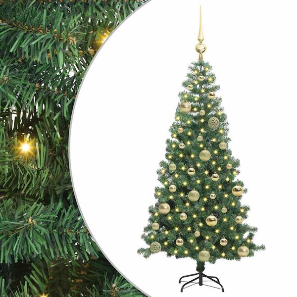vidaXL Kerstboom met 150 LED met standaard Groen 120 cm PVC