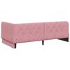 vidaXL Hoekbedframe met matras Roze 100 x 200 cm Fluweel