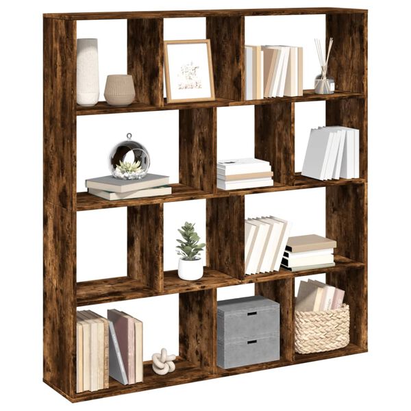 vidaXL Boekenkast 132x29x141,5 cm bewerkt hout gerookt eikenkleurig