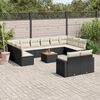 vidaXL 13-delige Loungeset met kussens poly rattan zwart