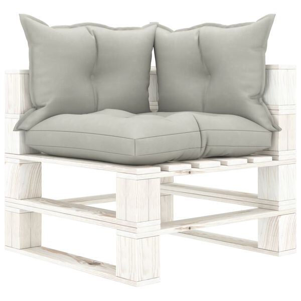 vidaXL 4-delige Loungeset met taupe kussens pallet hout