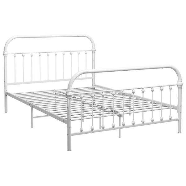 vidaXL Bedframe metaal wit 140x200 cm