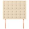 vidaXL Hoofdbord cr&egrave;me 100x5x118/128 cm stof