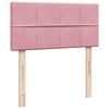 vidaXL Boxspring met matras fluweel roze 80x200 cm