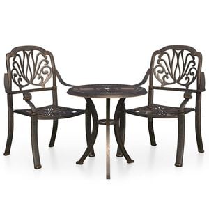 vidaXL 3-delige Bistroset gietaluminium bronskleurig