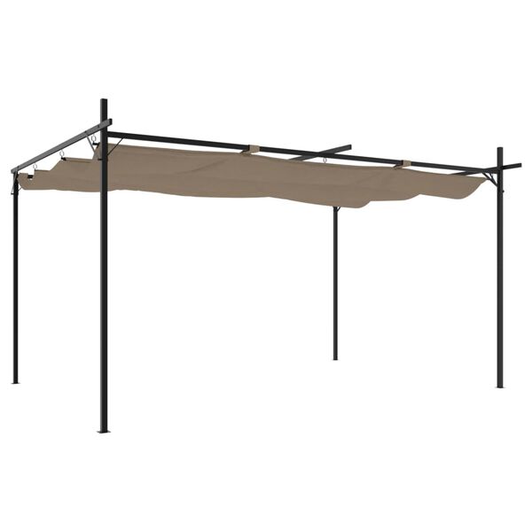 vidaXL Pergola met uitschuifbaar dak 395x292x230 taupe