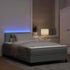 vidaXL Boxspring bed met matras met LED Lichtgrijs 120 x 200 cm Stof
