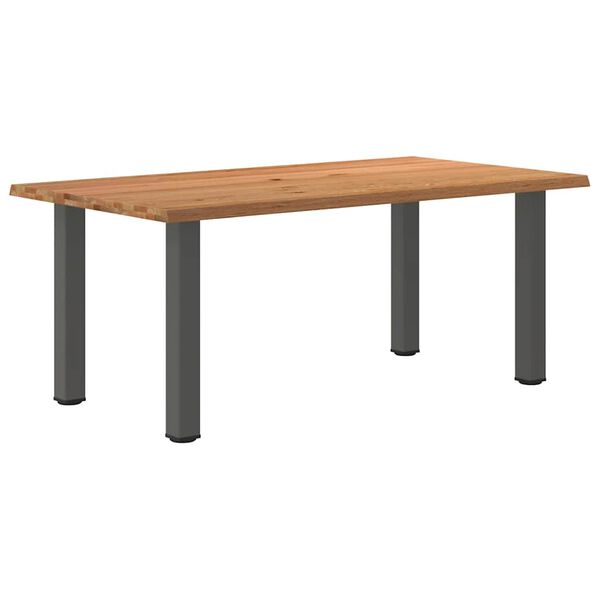 vidaXL Eettafel rechthoekig 180x100x74 cm massief eikenhout lichtbruin
