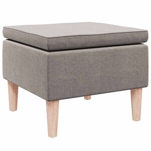 vidaXL Kruk met houten poten stof taupe