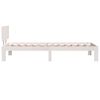 vidaXL Bedframe massief hout wit 75x190 cm