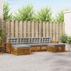 vidaXL Sofa-Sets 6 pcs Natuurlijk en Lichtgrijs Massief Acaciahout