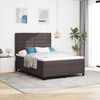 vidaXL Boxspringbed met matras Donkerbruin 140 x 190 cm Stof