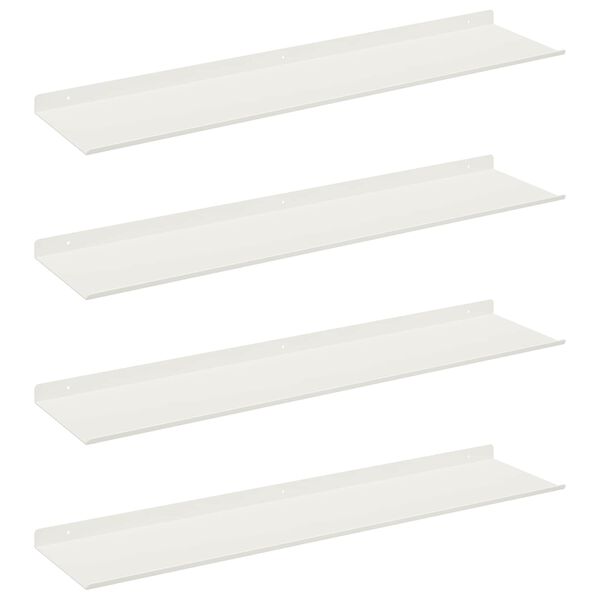 vidaXL Drijvende plank Wandgemonteerd 4 pcs Wit 80 x 18 x 2,5 cm Staal