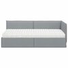 vidaXL Hoekbedframe met Matras met hoofdeinde 2 pcs Lichtgrijs Fluweel