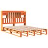 vidaXL Bed met boekenkast zonder matras grenenhout wasbruin 150x200 cm