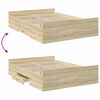 vidaXL Bedframe met lades bewerkt hout sonoma eikenkleurig 135x190 cm