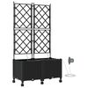 vidaXL Tuin Pot met Irrigatie en Wielen 2 st Zwart 80 x 40 x 148 cm PP