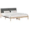 vidaXL Bedframe Bruin en donkergrijs 200 x 200 cm Massief grenenhout
