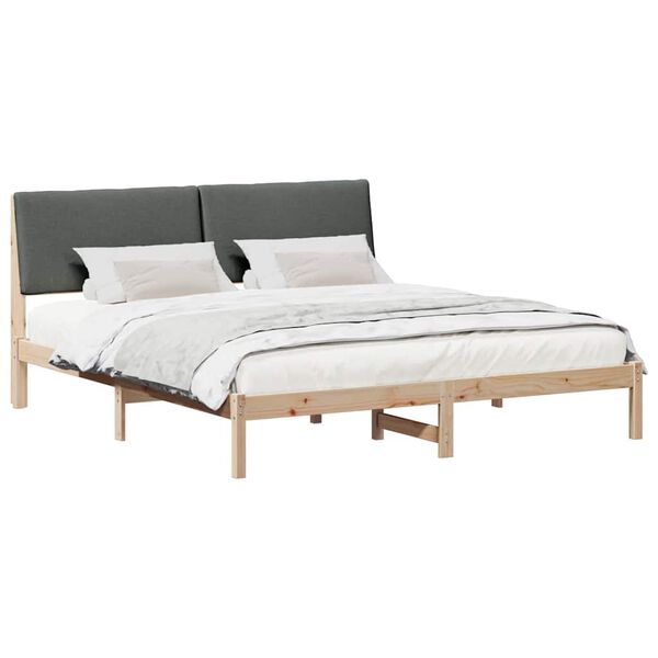 vidaXL Bedframe Bruin en donkergrijs 200 x 200 cm Massief grenenhout
