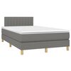 vidaXL Boxspring met matras en LED stof donkergrijs 120x190 cm