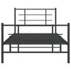 vidaXL Bedframe met hoofd- en voeteneinde metaal zwart 107x203 cm