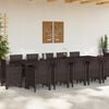 vidaXL Tuin Eetset 13 st Bruin en Antraciet Poly rattan en staal