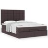 vidaXL Ottoman bed met matras 140x190cm stof donkerbruin