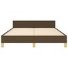 vidaXL Bedframe zonder matras stof donkerbruin 140x190 cm