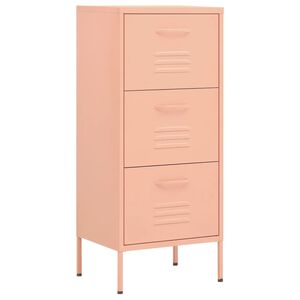 vidaXL Opbergkast 42,5x35x101,5 cm staal roze