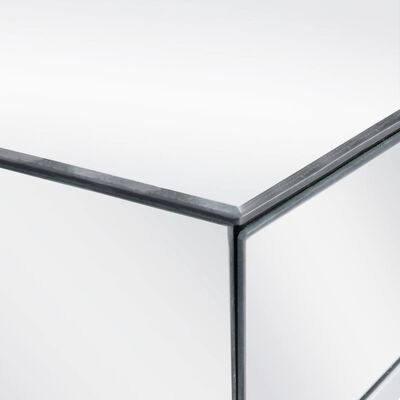 vidaXL Wandtafel gespiegeld 107x33x77 cm staal en glas